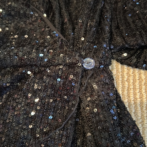 NWT FREE PROPLE christa sequined romper in black size small - Picture 12 of 16